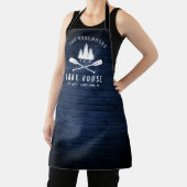 Rustic Lake House Boat Oars Trees Blue Wood Print Schort (Insitu)