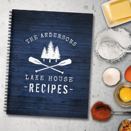 Rustic Lake House Boat Oars Trees Blue Wood Recipe Notitieboek