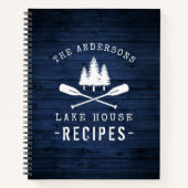 Rustic Lake House Boat Oars Trees Blue Wood Recipe Notitieboek (Voorkant)