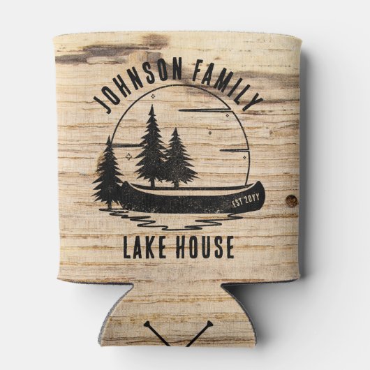 Rustic Lake House Custom Family Name Blikjeskoeler (Achterkant)