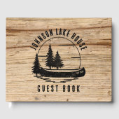 Rustic Lake House Custom Family Name Gastenboek (Voorkant)
