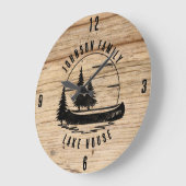 Rustic Lake House Custom Family Name Grote Klok (Hoek)