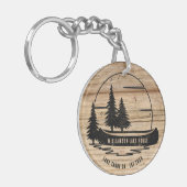 Rustic Lake House Custom Family Name Sleutelhanger (Voorkant Links)