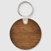 Rustic Lake House Oars Trees Wood Print Round Sleutelhanger (Achterkant)