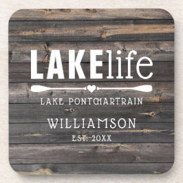 Rustic Lake Life Paddles , gepersonaliseerd Bier Onderzetter