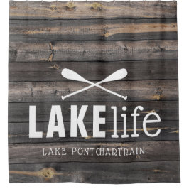 Rustic Lake Life Paddles , gepersonaliseerd Douchegordijn