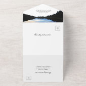 ©Rustic Lake Reflections Lakeside Wedding All In One Uitnodiging (Buitenkant)