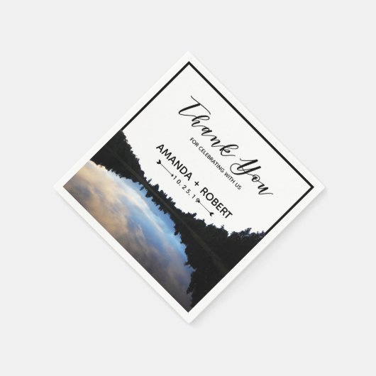 ©Rustic Lake Reflections Lakeside Wedding Custom Servet (Hoek)