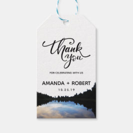©Rustic Lake Reflections Lakeside Wedding Favor Cadeaulabel