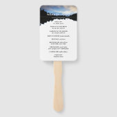 ©Rustic Lake Reflections Lakeside Wedding Hand Fan Handwaaier (Achterkant)