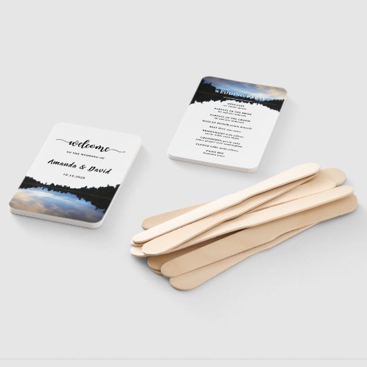 ©Rustic Lake Reflections Lakeside Wedding Hand Fan Handwaaier (Niet-gemonteerd)