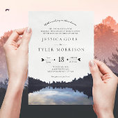 ©Rustic Lake Reflections Lakeside Wedding Kaart