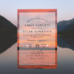 Rustic Lake Sunset Lakeside Wedding Invites © Kaart<br><div class="desc">♥ Verbazingwekkende zonsondergang over het meer   boho pijl ontwerp elementen maken een mooie huwelijksuitnodiging door het meer. ♥</div>