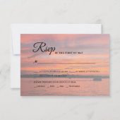 Rustic Lake Sunset Lakeside Wedding RSVP Kaartje (Voorkant)