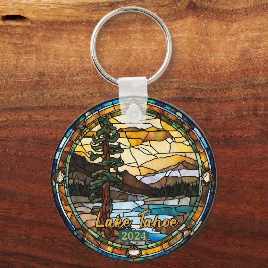 Rustic Lake Tahoe California Sleutelhanger (Achterkant)