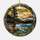 Rustic Lake Tahoe Californië Keramisch Ornament (Achterkant)