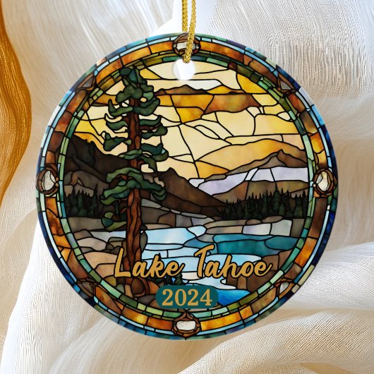 Rustic Lake Tahoe Californië Keramisch Ornament