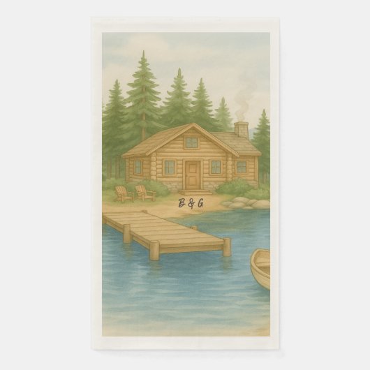 Rustic Lake Tahoe Mountain bestemming bruiloft Servet (Voorkant)