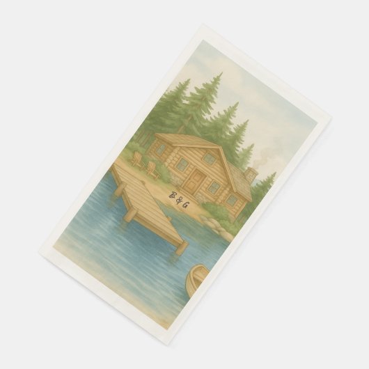 Rustic Lake Tahoe Mountain bestemming bruiloft Servet (Hoek)