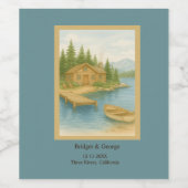 Rustic Lake Tahoe Mountain bestemming bruiloft Wijn Etiket (Enkel label)