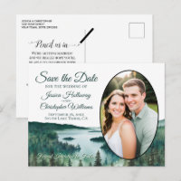 Rustic Lake Tahoe Ovaal Foto Save The Date