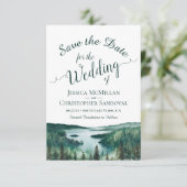 Rustic Lake Tahoe Watercolor Destination Wedding Save The Date (Staand voorkant)