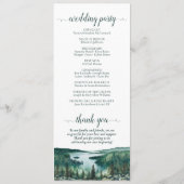 Rustic Lake Tahoe Watercolor Landscape Wedding Programmakaart (Achterkant)