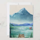 Rustic Lakeside Mountain Wedding Kaart (Achterkant)