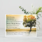 Rustic Lakeside Tree Family Reunion Party nodigt u Kaart (Staand voorkant)