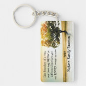 Rustic Lakeside Tree Family Reunion Souvenir Sleutelhanger (Voorkant)