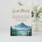 Rustic Lakeside Wedding Guest — Details-kaart Informatiekaartje (Staand voorkant)