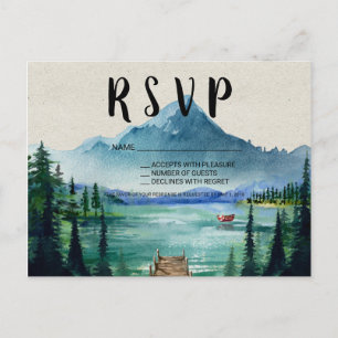Rustic Lakeside Wedding RSVP Briefkaart