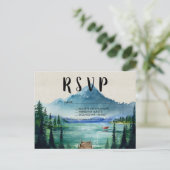Rustic Lakeside Wedding RSVP Briefkaart (Staand voorkant)
