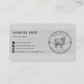 Rustic Lamb Sheep Farm LOGO QR Code Gray Visitekaartje (Voorkant)