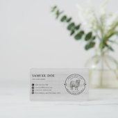Rustic Lamb Sheep Farm LOGO QR Code Gray Visitekaartje (Staand voorkant)