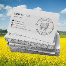 Rustic Lamb Sheep Farm LOGO QR Code Gray