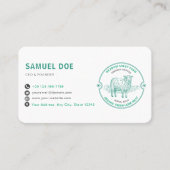 Rustic Lamb Sheep Farm LOGO QR Code Green Visitekaartje (Voorkant)