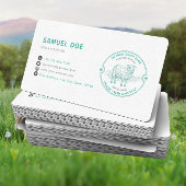Rustic Lamb Sheep Farm LOGO QR Code Green Visitekaartje