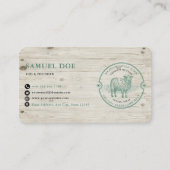 Rustic Lamb Sheep Farm LOGO QR Code Green Visitekaartje (Voorkant)
