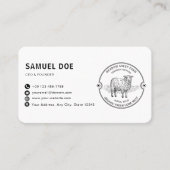Rustic Lamb Sheep Farm LOGO QR Code Visitekaartje (Voorkant)