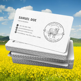 Rustic Lamb Sheep Farm LOGO QR Code Visitekaartje