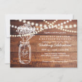 Rustic Land baby's | Mason Jar Wedding Kaart (Voorkant)