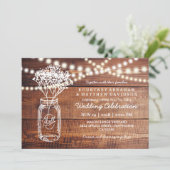 Rustic Land baby's | Mason Jar Wedding Kaart (Staand voorkant)
