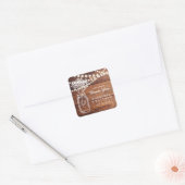 Rustic Land baby's | Mason Jar Wedding Vierkante Sticker (Envelop)