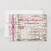 Rustic Land Camo Pink Bow Wedding RSVP (Voorkant)