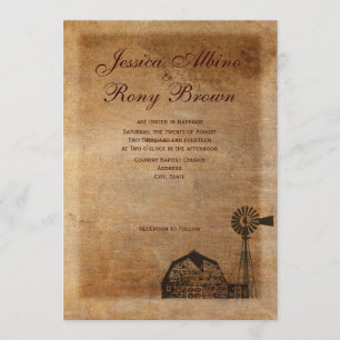 Rustic Land  Canvas Barn Windmill Kaart