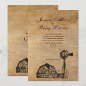 Rustic Land  Canvas Barn Windmill Kaart (Voorkant / Achterkant)