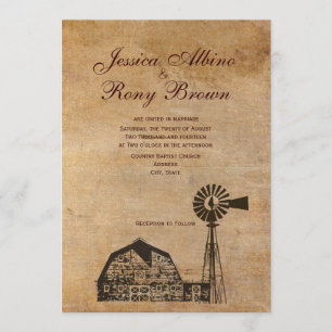 Rustic Land  Canvas Barn Windmill Kaart