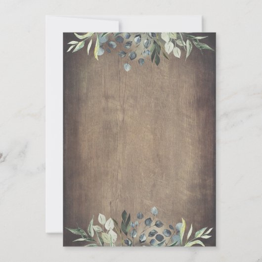Rustic Land Greenery Foliage Barn Wedding Kaart (Achterkant)