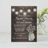 Rustic Land Mason Jar Barn Vrijgezellenfeest nodig Kaart (Staand voorkant)